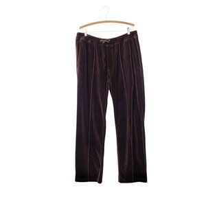 Tom Ford Straight Leg Brown Velour Track Lounge Pants Button Fly Mens 56/XL